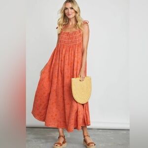 Free People Azure Gauze Cotton Maxi Dress